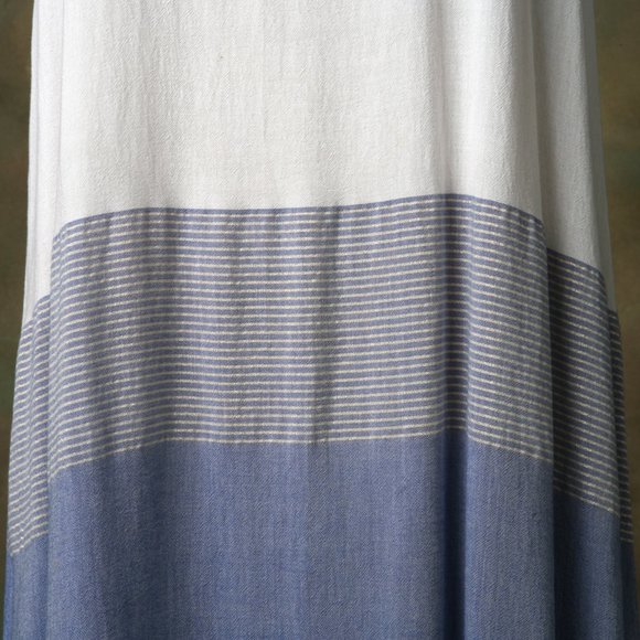 J Crew Maxi Dress White Blue Metallic Stripe S - Picture 5 of 11